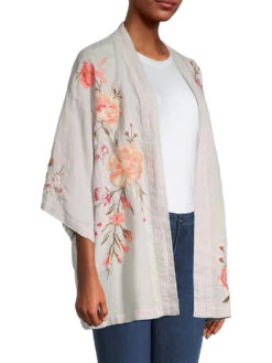 JOHNNY WAS VIENNA LINEN KIMONO 8 JOHNNY WAS VIENNA LINEN KIMONO -Western Cowboy Clothing Store 0400018384070 MULTI A2