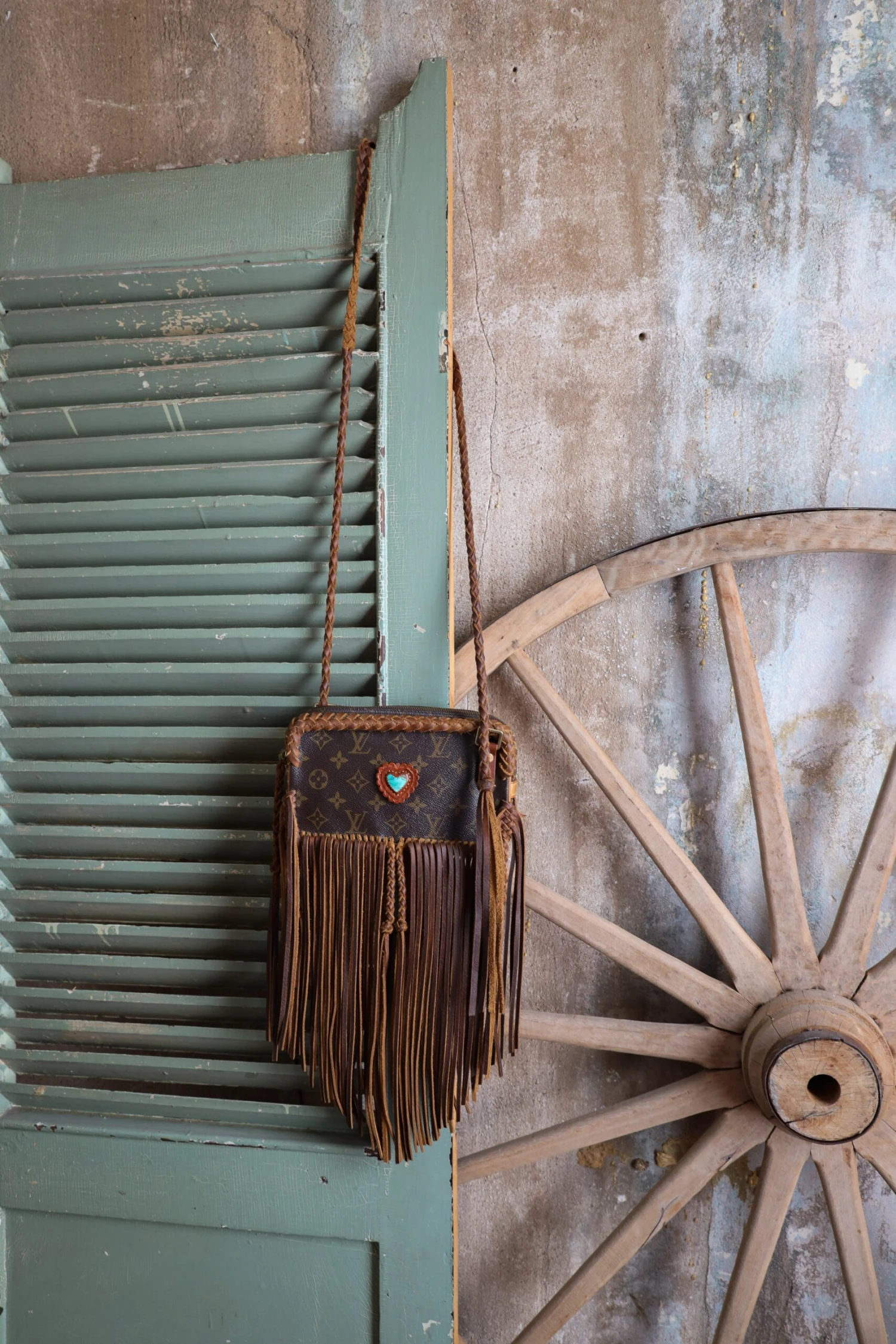 LEATHER AND VODKA MARLY CAMEL FRINGE 20CT KINGMAN TURQUOISE BAG 4 LEATHER AND VODKA MARLY CAMEL FRINGE 20CT KINGMAN TURQUOISE BAG - Image 4