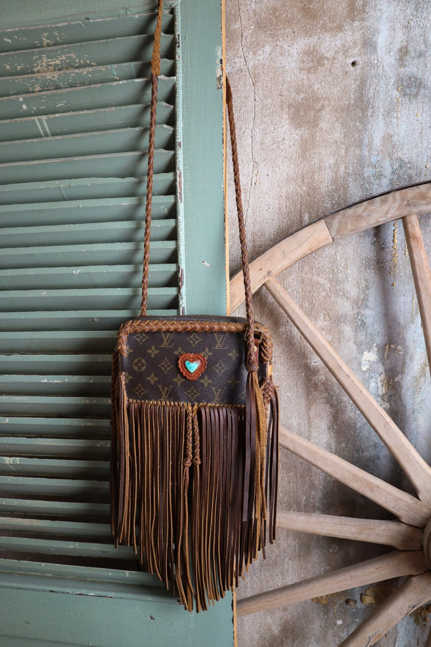 LEATHER AND VODKA MARLY CAMEL FRINGE 20CT KINGMAN TURQUOISE BAG 1 LEATHER AND VODKA MARLY CAMEL FRINGE 20CT KINGMAN TURQUOISE BAG