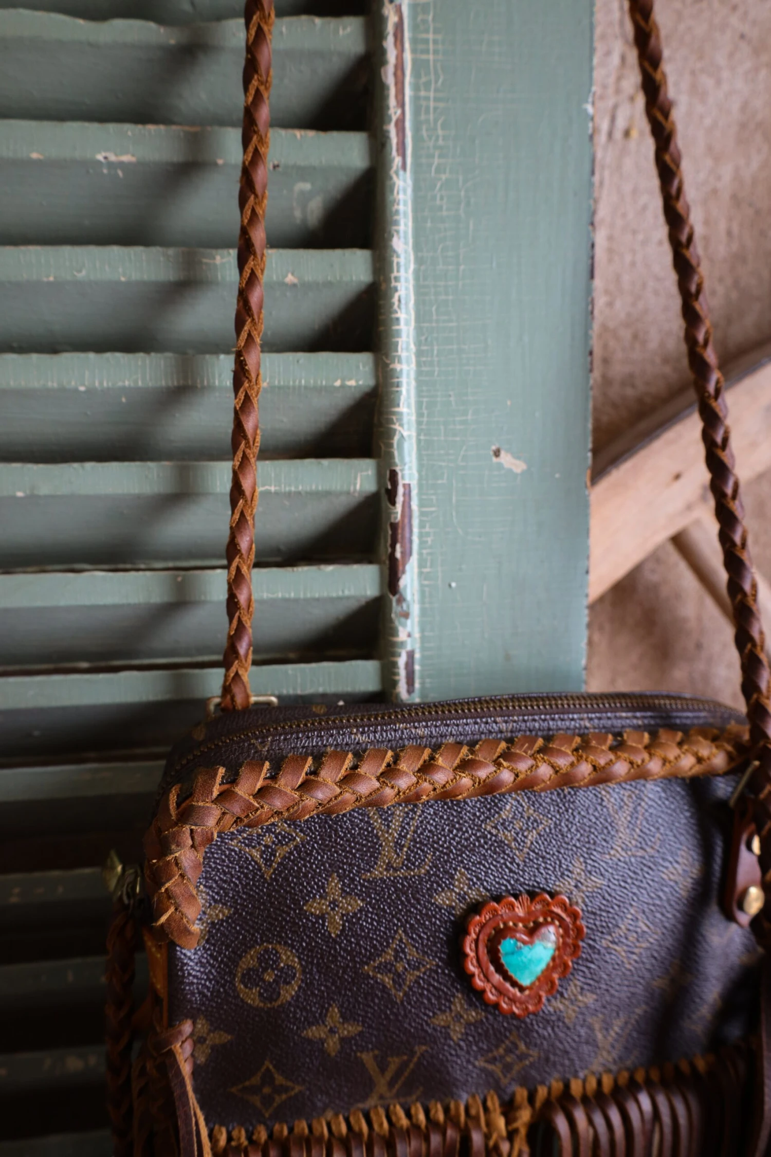 LEATHER AND VODKA MARLY CAMEL FRINGE 20CT KINGMAN TURQUOISE BAG 8 LEATHER AND VODKA MARLY CAMEL FRINGE 20CT KINGMAN TURQUOISE BAG - Image 8