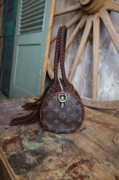 LEATHER AND VODKA PAPILLION PM CHOCOLATE 35CT BISBEE TURQUOISE BAG -Western Cowboy Clothing Store 0D6A0048