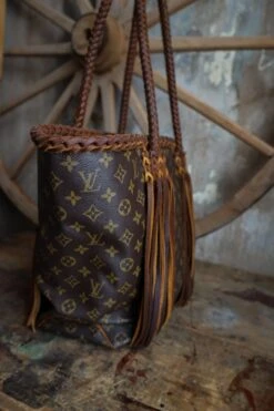 LEATHER AND VODKA SHOPPING SAC CHOCOLATE BAG -Western Cowboy Clothing Store 0D6A0067