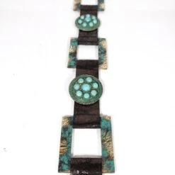 TURQUOISE CONCHOS WITH TURQUOISE METALLIC SQUARES -Western Cowboy Clothing Store 0D6A1064