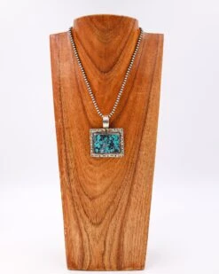 Richard Schmidt Rectangle On Rectangle Turquoise Pendant 10 Richard Schmidt Rectangle On Rectangle Turquoise Pendant -Western Cowboy Clothing Store 0D6A1886