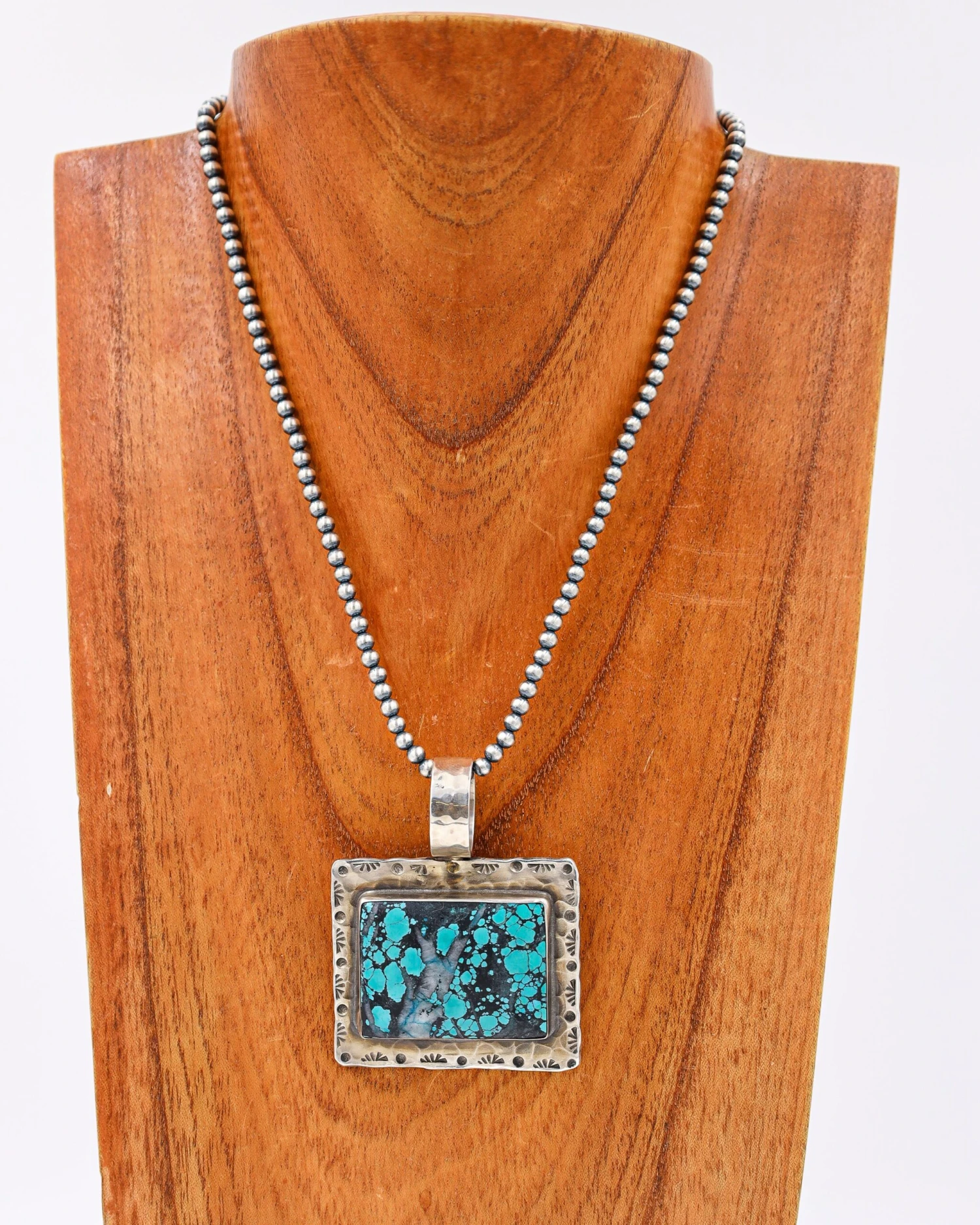 Richard Schmidt Rectangle On Rectangle Turquoise Pendant 2 Richard Schmidt Rectangle On Rectangle Turquoise Pendant - Image 2