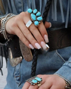 TURQUOISE 6 STONE RING -SIZE 9.5 -Western Cowboy Clothing Store 0D6A2241