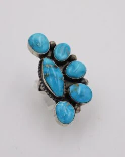 TURQUOISE 6 STONE RING -SIZE 9.5 -Western Cowboy Clothing Store 0D6A2242