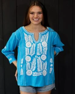 LONGSLEEVE EMBROIDERED BLOUSE -Western Cowboy Clothing Store 0D6A3923