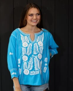 LONGSLEEVE EMBROIDERED BLOUSE -Western Cowboy Clothing Store 0D6A3925