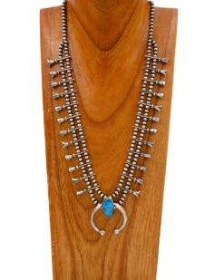 NAJA TURQUOISE OVAL WITH SMALL STERLING SILVER BLOSSOM NECKLACE -Western Cowboy Clothing Store 100 3d8a5753 43bd 4ee0 8dd6 c295ecd9aac4