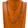 RICHARD SCHMIDT 18" NAVAJO PEARL AND GOLF FILLED 4MM BEAD NECKLACE