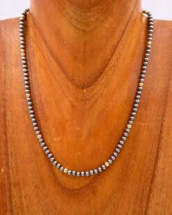 RICHARD SCHMIDT 18" NAVAJO PEARL AND GOLF FILLED 4MM BEAD NECKLACE -Western Cowboy Clothing Store 106 744db7b7 5d42 4901 b90b a9ef24d89fc4