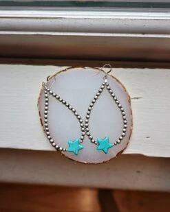 TURQUOISE STAR ON NAVAJO PEARL EARRING -Western Cowboy Clothing Store 113 299e3184 4e1f 4b0e b834 a9cf2cb4436c