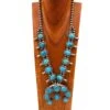 LARGE TURQUOISE SQUASH BLOSSOM NECKLACE