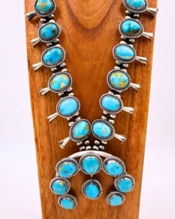 LARGE TURQUOISE SQUASH BLOSSOM NECKLACE -Western Cowboy Clothing Store 129 65fb0395 f37b 441c 9c0c 707171f38994