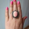 NAVAJO QUEEN PINK CONCH OVAL RING- SIZE 7