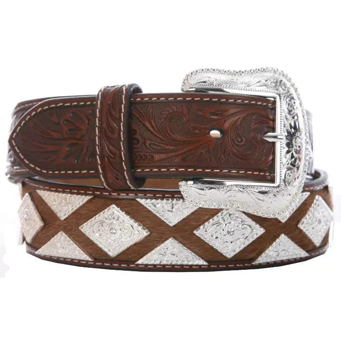 NOCONA PRO SERIES MEN'S HAIR-ON HIDE CONCHO BELT 1 NOCONA PRO SERIES MEN'S HAIR-ON HIDE CONCHO BELT