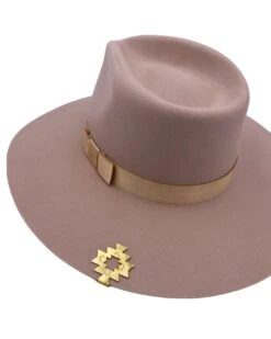 THE WINGED HEART SANTA FE BRASS STAMPED Hat Clip