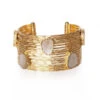 CHRISTINA GREENE GOLD WIRE STACKABLE WITH PEARL CUFF