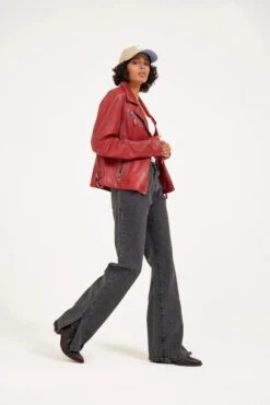 MAURITIUS WOMEN'S CHRISTY STAR WITH BUCKLES JACKET- RED -Western Cowboy Clothing Store 20220712 01074