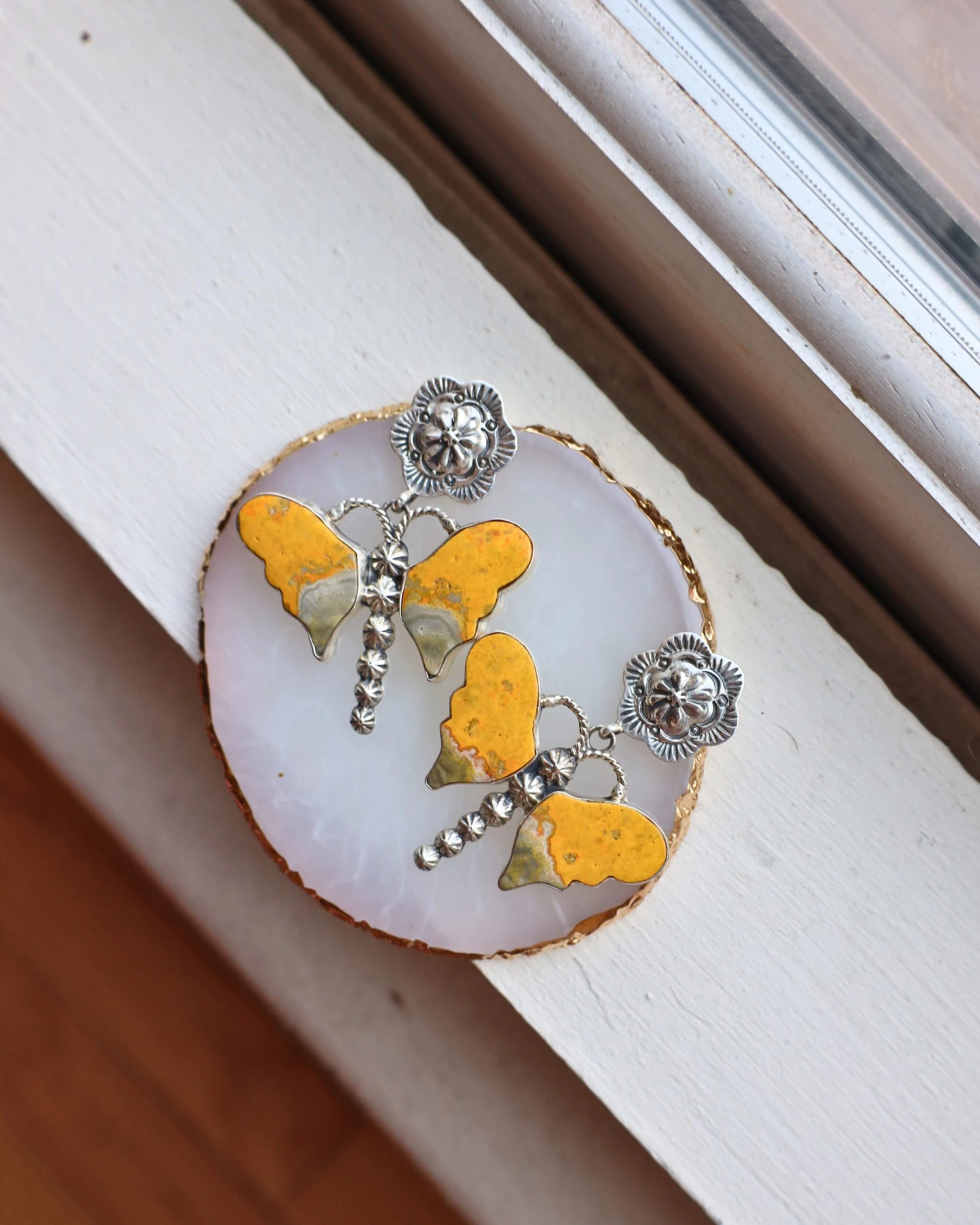 LARGE BUMBLE BEE JASPER FIREFLY EARRING 9 LARGE BUMBLE BEE JASPER FIREFLY EARRING - Image 9