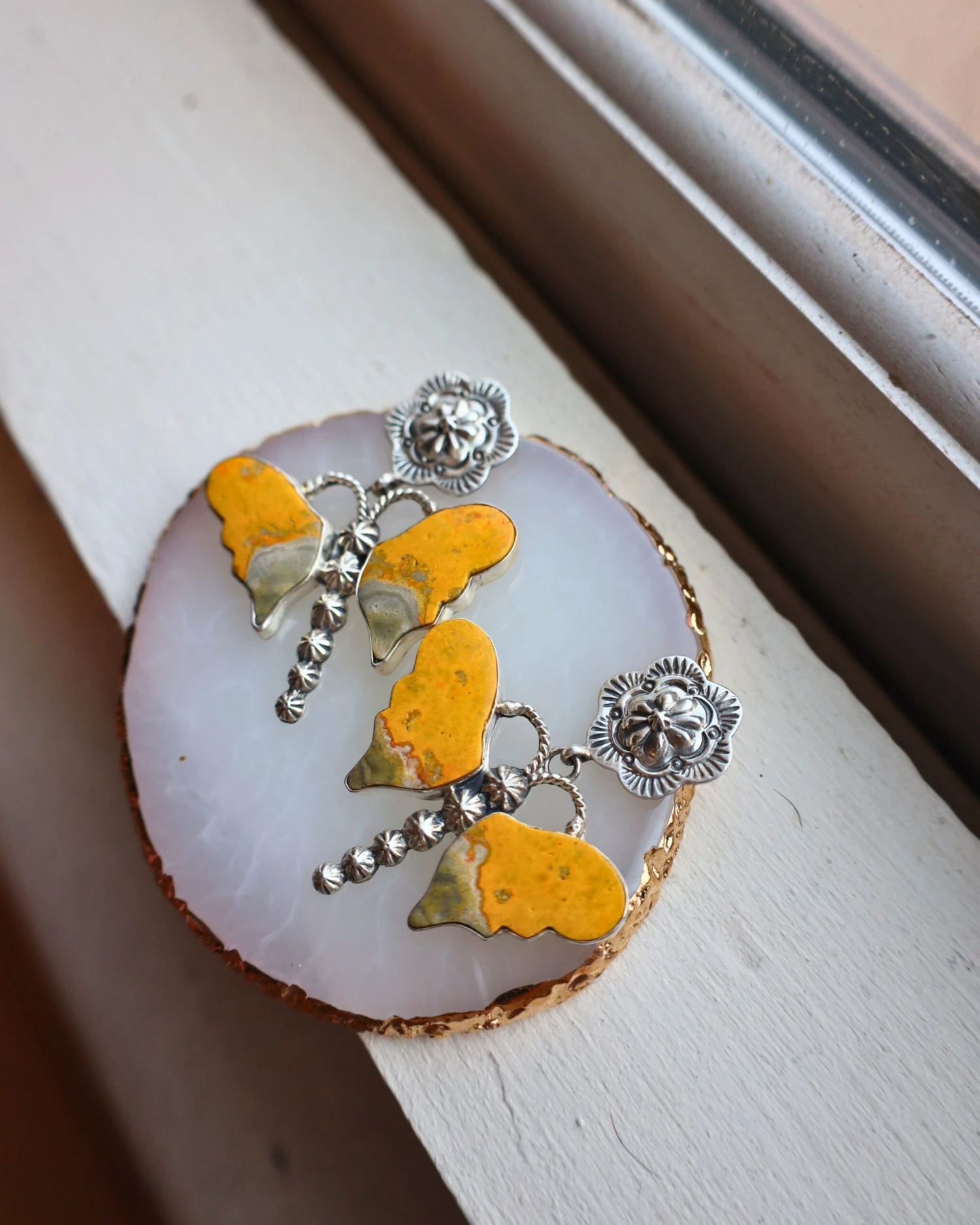 LARGE BUMBLE BEE JASPER FIREFLY EARRING 10 LARGE BUMBLE BEE JASPER FIREFLY EARRING - Image 10