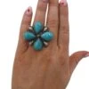 4 TURQUOISE TEARDROPS RING- SIZE 5.5