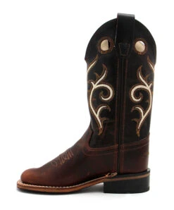 Old West Children's Carona Calf Dark Brown Boot -Western Cowboy Clothing Store 243 bsc1807 side2