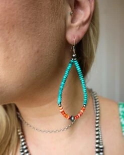 RICHARD SCHMIDT MIX TURQUOISE, SPINY OYSTER AND NAVJO PEARL SAUCER EARRING -Western Cowboy Clothing Store 244 cd7650fb e053 4388 9564 d7e1f8d52596