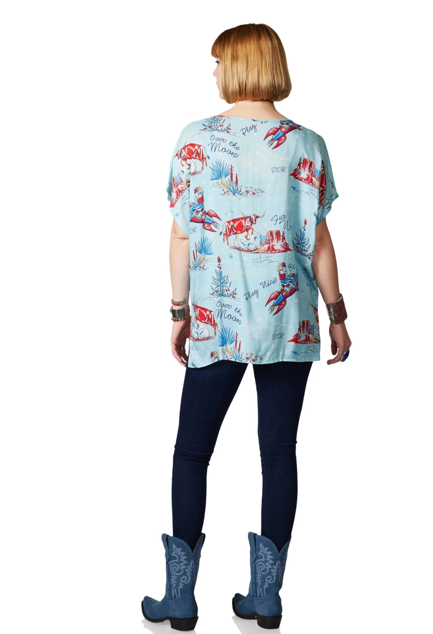 DOUBLE D RANCHWEAR OVER THE MOON PONCHO TOP 2 DOUBLE D RANCHWEAR OVER THE MOON PONCHO TOP - Image 2