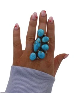 TURQUOISE 6 STONE RING -SIZE 9.5