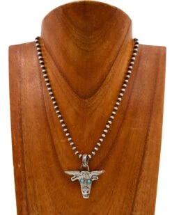 MARGARET SULLIVAN LONGHORN TURQUOISE EYES NECKLACE