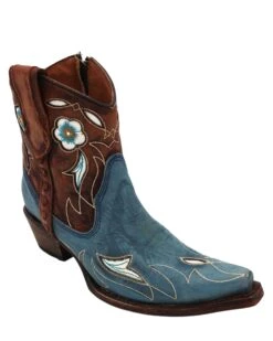 Corral Boots CIRCLE G BY CORRAL WOMEN'S BLUE AND BROWN FLORAL INLAY BOOT -Western Cowboy Clothing Store 275 2be7a73c a469 4326 9e24 7458be79d1d2