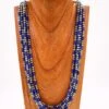 26-28" 5 STRAND LAPIS & NAVAJO PEARL NECKLACE
