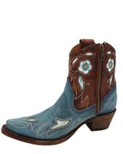 Corral Boots CIRCLE G BY CORRAL WOMEN'S BLUE AND BROWN FLORAL INLAY BOOT -Western Cowboy Clothing Store 276 1d16a27a a7f9 4edd 9dc1 3db82b87015f