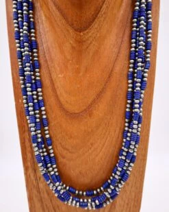 26-28" 5 STRAND LAPIS & NAVAJO PEARL NECKLACE -Western Cowboy Clothing Store 277