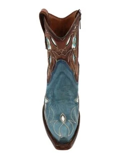 Corral Boots CIRCLE G BY CORRAL WOMEN'S BLUE AND BROWN FLORAL INLAY BOOT -Western Cowboy Clothing Store 277 8ed0358e 3c14 431a bd1c 3da093a73803