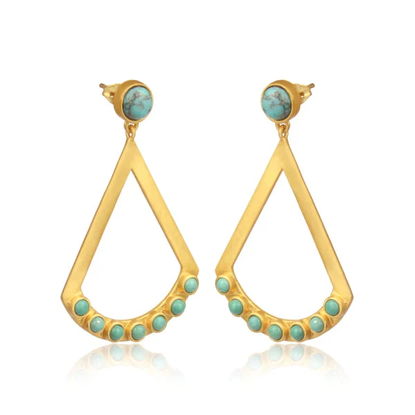 CHRISTINA GREENE TURQUOISE DROP EARRING 2 CHRISTINA GREENE TURQUOISE DROP EARRING - Image 2