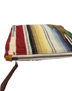 TOTEM SALVAGED ZIP SERAPE LEATHER APPLIQUE POUCH -Western Cowboy Clothing Store 37 76cec7d1 bf2d 4d50 8221 ff55f8ca7853