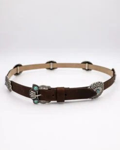 CONCHO WITH TURQUOISE STONES BELT