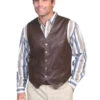 SCULLY MEN'S SOFT TOUCH LAMB BROWN VEST