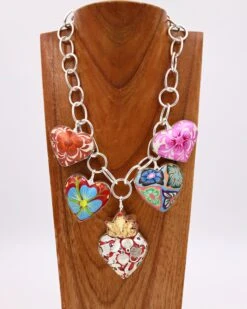COREEN CORDOVA HEART 4 MULTI FLOWERS PENDANT -Western Cowboy Clothing Store 51 e32b1409 079e 4ee5 827a 88b85d26f8f7