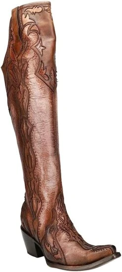 Corral Boots CORRAL WOMEN'S CHOCOLATE OVERLAY & EMBROIDERY WESTERN BOOTS -Western Cowboy Clothing Store 51gYmjuqQGL. AC UY1000