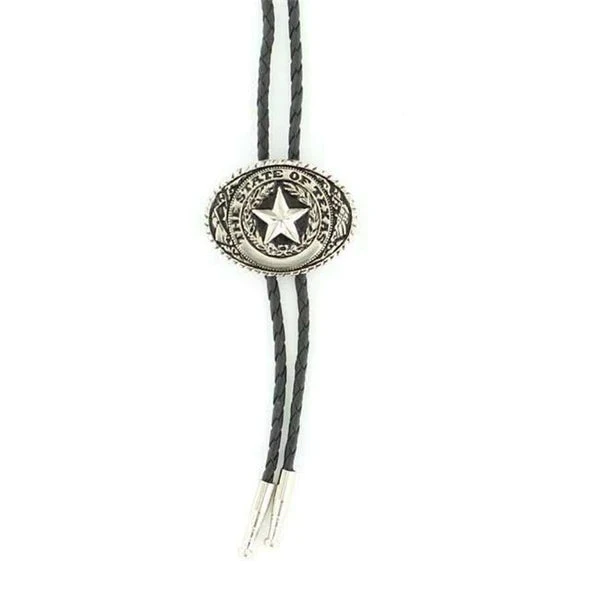 TEXAS SEAL SILVER AND BLACK BOLO TIE 1 TEXAS SEAL SILVER AND BLACK BOLO TIE