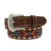 NOCONA MEN'S BUCK LACED RIBBON INLAY WESTERN BELT