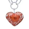 COREEN CORDOVA WHITE HEART ORANGE FLOWER PENDANT