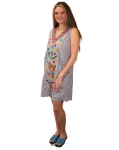 SEE AND BE SEEN SLEEVELESS FLORAL EMBROIDERED TIERED DRESS -Western Cowboy Clothing Store 59 cbe72e1e bea1 44dd 8246 defa78c3357b