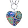 COREEN CORDOVA HEART 4 MULTI FLOWERS PENDANT