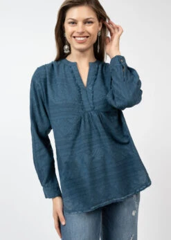 IVY JANE WOMEN'S PATTERNED POPOVER BLOUSE