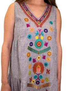 SEE AND BE SEEN SLEEVELESS FLORAL EMBROIDERED TIERED DRESS -Western Cowboy Clothing Store 62 8e57df75 d7fe 47c6 8beb f382da7804b6